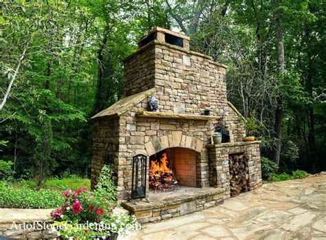 Access to instructional videos has drastically increased. build stacked stone backyard fireplace paver patio with ...