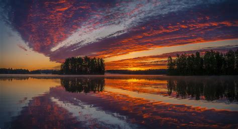Beautiful Orange Sky At Sunset Reflected In Water Wallpapers And Images