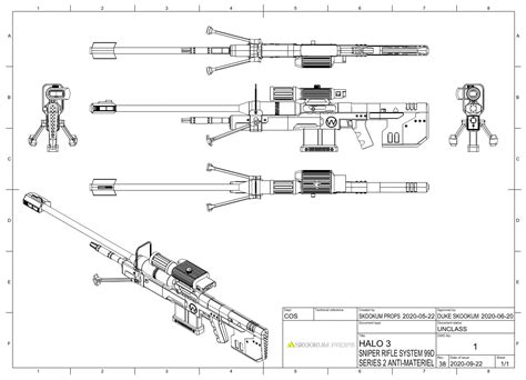 Halo 3 Sniper Rifle System 99d Series 2 Anti Matériel 3d And Etsy