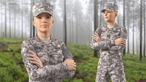 Female Soldier Military Acu Uniform 3d Model 159 3ds Blend C4d Fbx Max Ma Lxo Obj