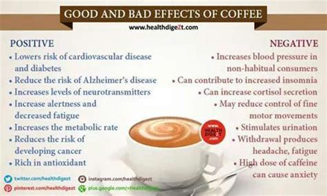 I usually drink double caps in the morning before i go to work. Good & Bad effects of Coffee | health n care | Pinterest | Coffee