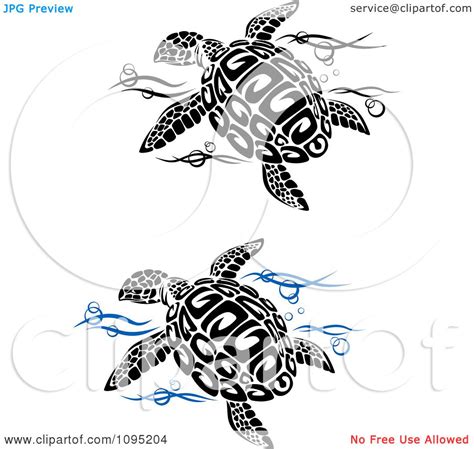 Clipart Sea Turtles And Water Royalty Free Vector Illustration By