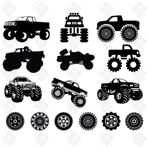 Free Free 127 Silhouette Simple Monster Truck Svg SVG PNG EPS DXF File