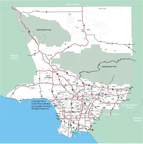 Map Of Los Angeles County United States Map