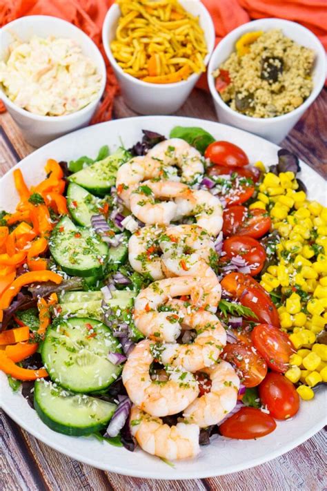 King Prawn Salad With Chilli Dressing No Cook Summer Salad Recipe