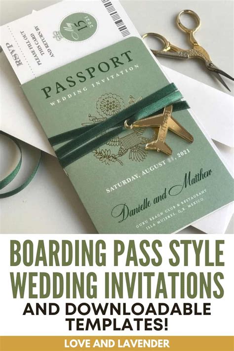 Fun Boarding Pass Wedding Invitations Love Lavender Passport Wedding Invitations