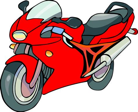 Red Motorcycle Clipart Free Vector