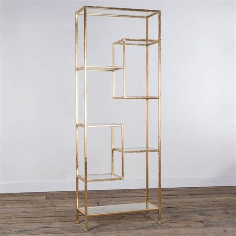 Gold Glass Shelf Unit Faiza Shelf Unit Black Gold Metal 3 Tier Home Storage Furniture