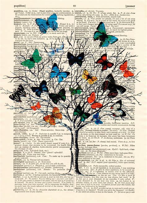 T For Mom Butterfly Tree Of Life Art Prints Etsy Book Page Art
