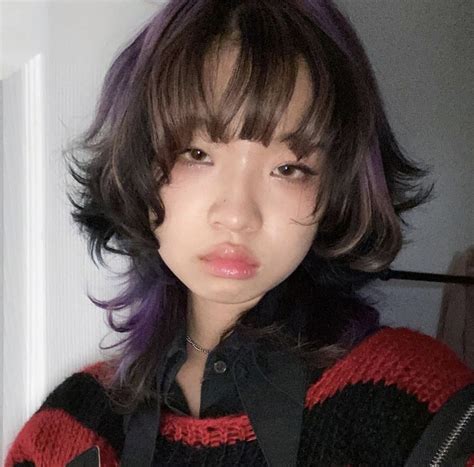 Soft Softcore Aesthetic Brown And Purple Jellyfish Haircut Hairstyle