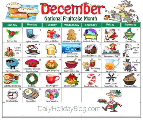 December Holiday Calendar Clip Art Library