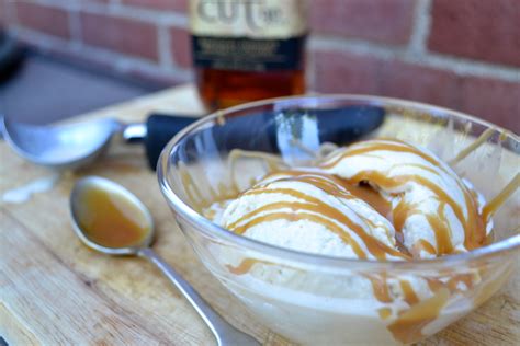 Bourbon Ice Cream With Salted Caramel Sauce The Newlywed Chefs