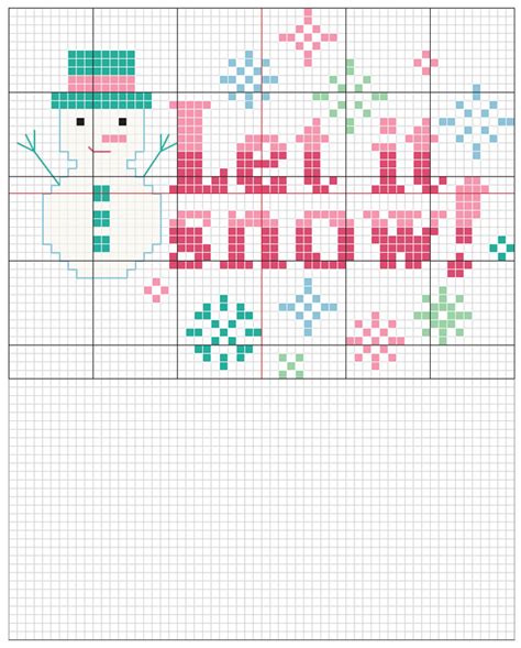 Snowman Let It Snow Cross Stitch Pattern Free Chart Hobbies And
