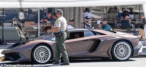 Travis Scott Gets Pulled Over In His Lamborghini Aventador In Weho