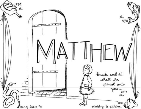 Matthew Bible Book Coloring Page Ministry To Children 66 Books Of