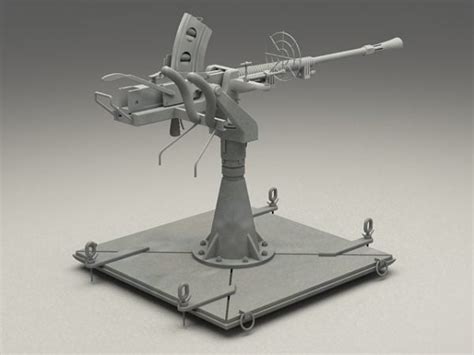 World War 2 Anti Aircraft Gun Free 3d Model Max Vray Open3dmodel