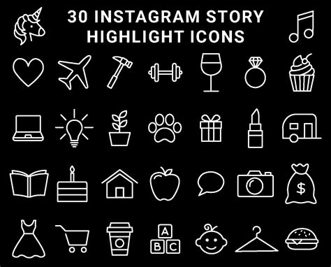 Instagram highlight covers make a great first impression. Monochrome Black and White Instagram Highlight Cover Icons ...