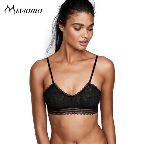 Missomo 2017 Black Women Fashion Sexy Bralettes Solid Back Closure Lace Lingerie Ruched