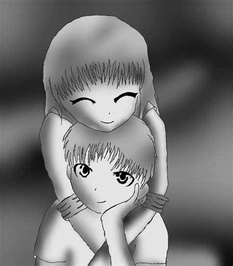 Anime Couple Black N White By Ceciliacreeper On Deviantart