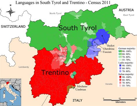 Languages In South Tyrol And Trentino Italy 2011 Living Language