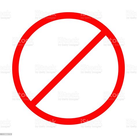 Prohibition No Symbol Red Round Stop Warning Sign Template Isolated