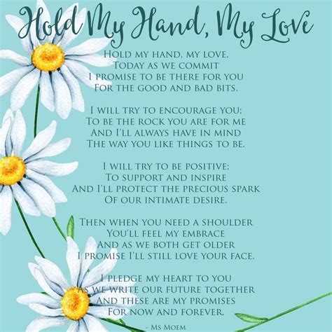 Hold My Hand My Love ~ Wedding Vows Ms Moem Poems Life Etc