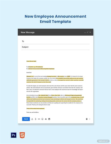 New Employee Announcement Email Template In Psd Download
