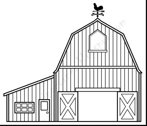 Barn Outline Barn Coloring Pages Free  Clipartix