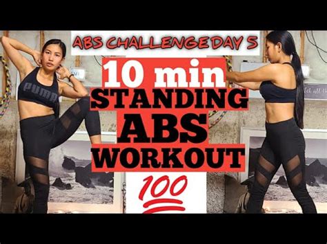 Min Standing Abs Workout No Equipment Day Abs Challenge Youtube