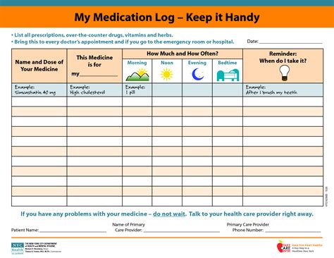 Free Template For A Daily Medication Reminder Printable
