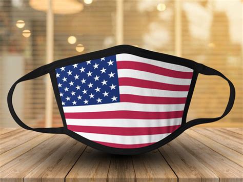 American Flag Face Mask Varsity Imprint