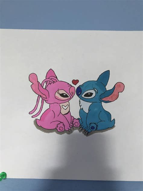 Stitch And Angel Drawing Black And White ~ Stitch And Angel Drawing