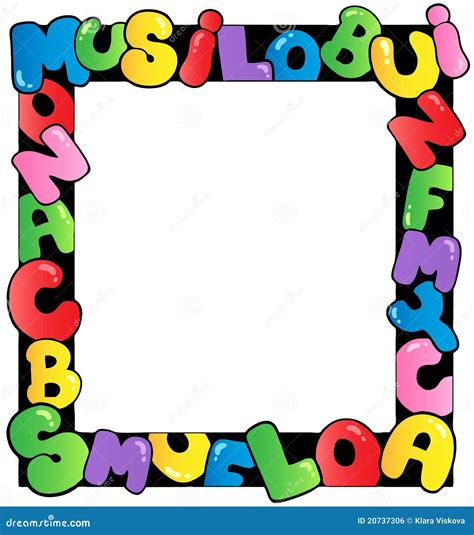 Frame With Cartoon Letters Stock Vector Illustration Of Draw 20737306