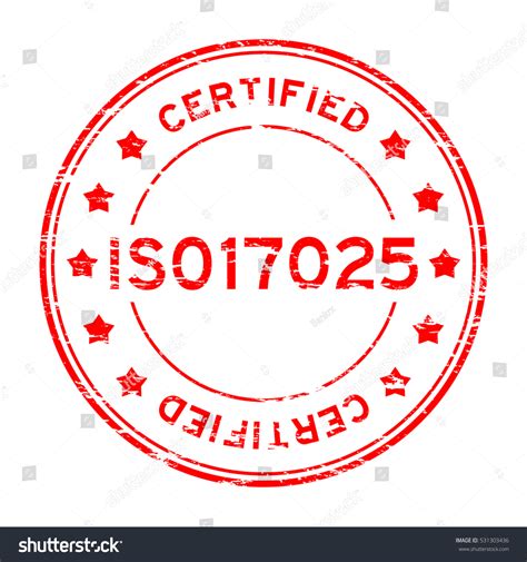 Grunge Red Iso17025 Certified Round Rubber Stock Vector Royalty Free