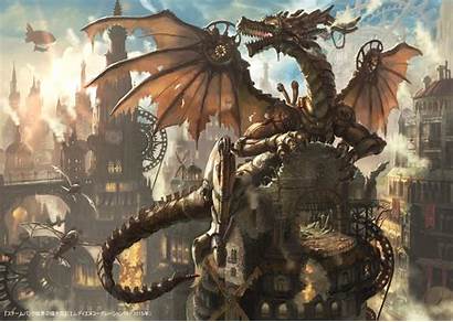Steampunk Dragon Steam Brown Artwork Pc Mythology