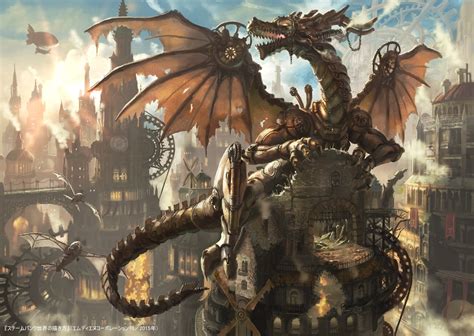Brown dragon illustration, clockworks, steampunk HD wallpaper ...