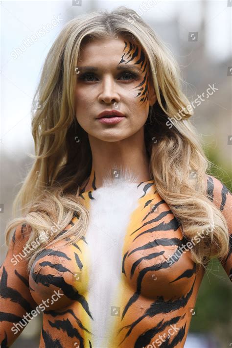 Joanna Krupa Wearing Tiger Bodypaint Call Editorial Stock Photo Stock Image Shutterstock