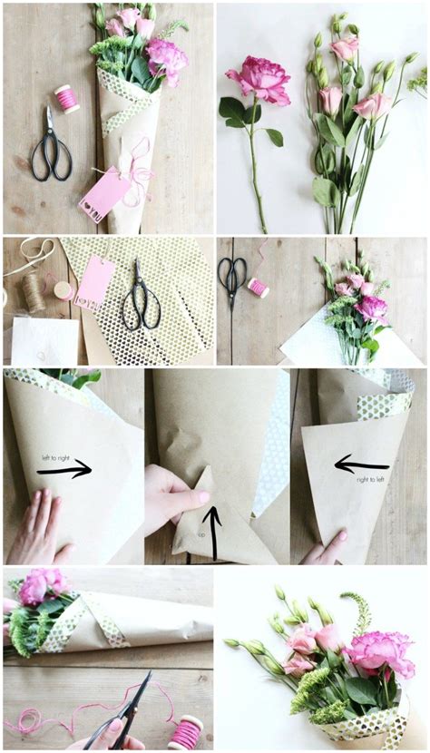Diy Paper Wrapped Bouquet Zoë With Love How To Wrap Flowers