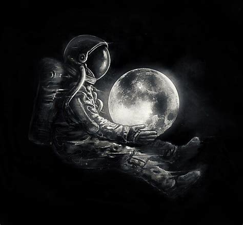 Astronaut Holding A Moon Surreal Concept • Millions Of Unique Designs