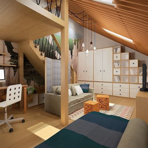 3 Creative Top Floor Rooms With Wood Accents