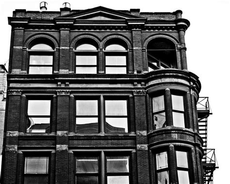 Black And White Brick Apartment Building Photograph By
