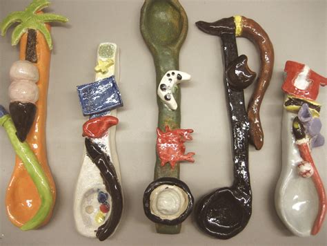 Student Totem Spoons Ceramics Projects Elementary Art Projects Clay
