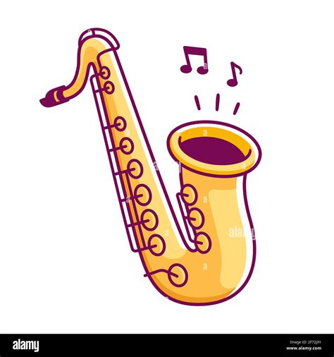 Dessin Saxophone De Dessin Animé Illustration De Clip Art Vectoriel