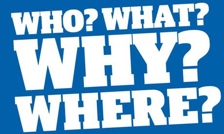 Welcome to the who subreddit! Who? What? Why? Where? The Guardian Book of Questions ...