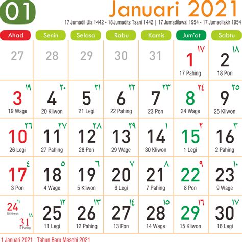 2021 Calendar Indonesia Nexta