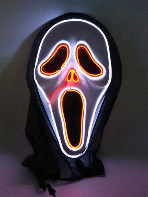 Halloween Cosplay Ghost Pattern Full Face Horror Glowing Mask 30 Off