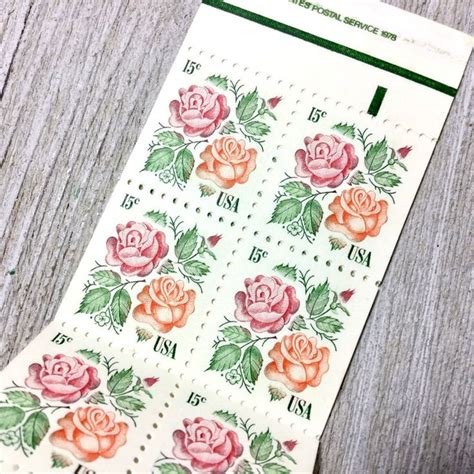 1978 15c Garden Roses X 16 Full Booklet Us Postage Stamps Etsy Etsy