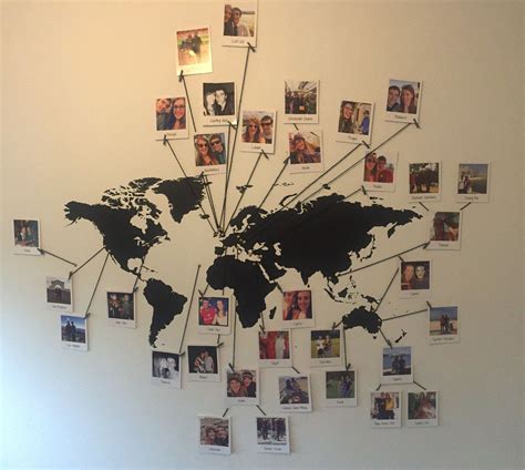 Map Photo Wall With So Many Travel Photos It Was Costly To Buy