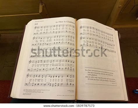 Springfield Ilusa10320 Hymnal Opened Hymn Sunday Stock Photo 1839787573