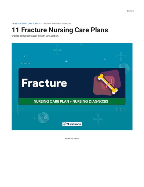 Fracture Nursing Care Plans 11 Nursing Diagnosis Nurseslabs Home